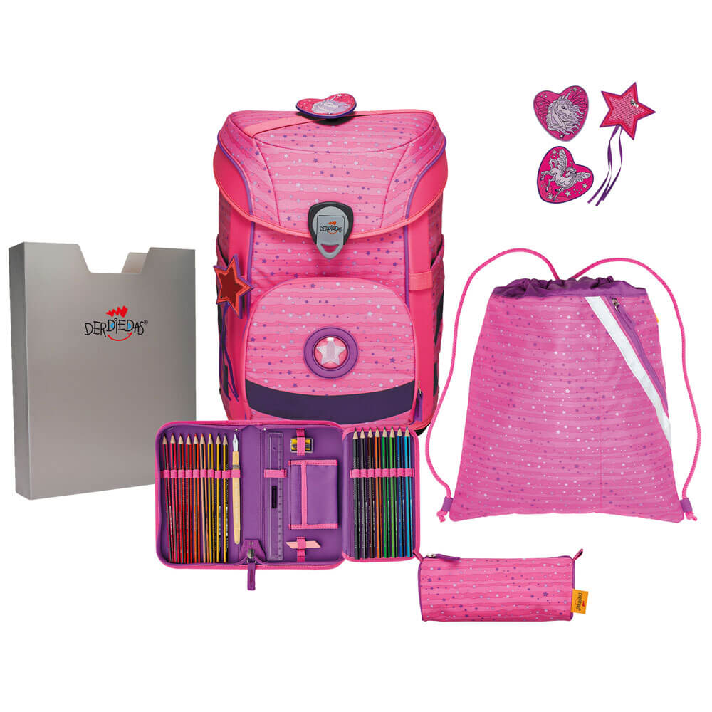 DerDieDas-Easy-Schulranzen-Pretty-Unicorn-4tlg derdiedas-schulranzen-ergoflex-easy-pretty-unicorn-set-5tlg