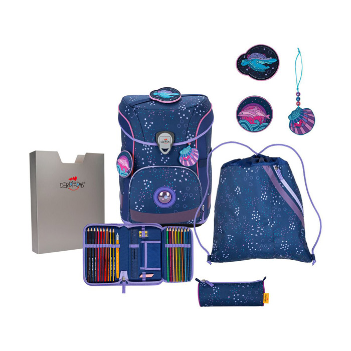 DerDieDas Schulranzen ErgoFlex Easy Deep Ocean 5 tlg.