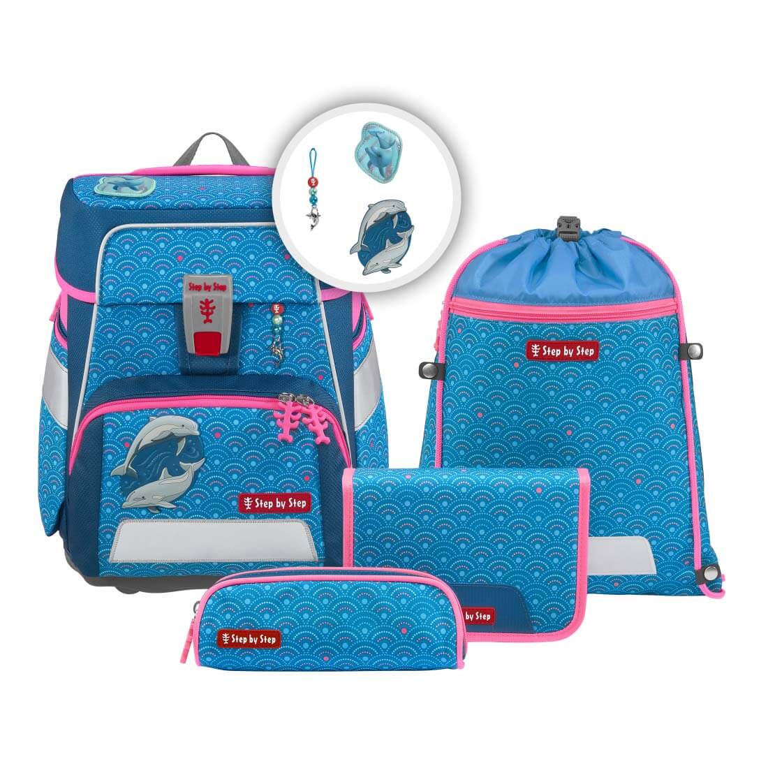 step-by-step-schulranzen-space-dolphin-pippa-set-5-tlg