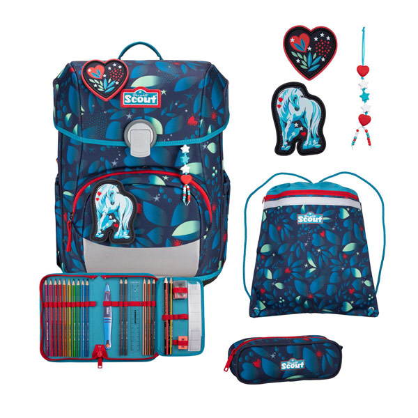 scout-schulranzen-set-neo-white-unicorn-4tlg Scout Schulranzen Neo LED White Unicorn 4 tlg.