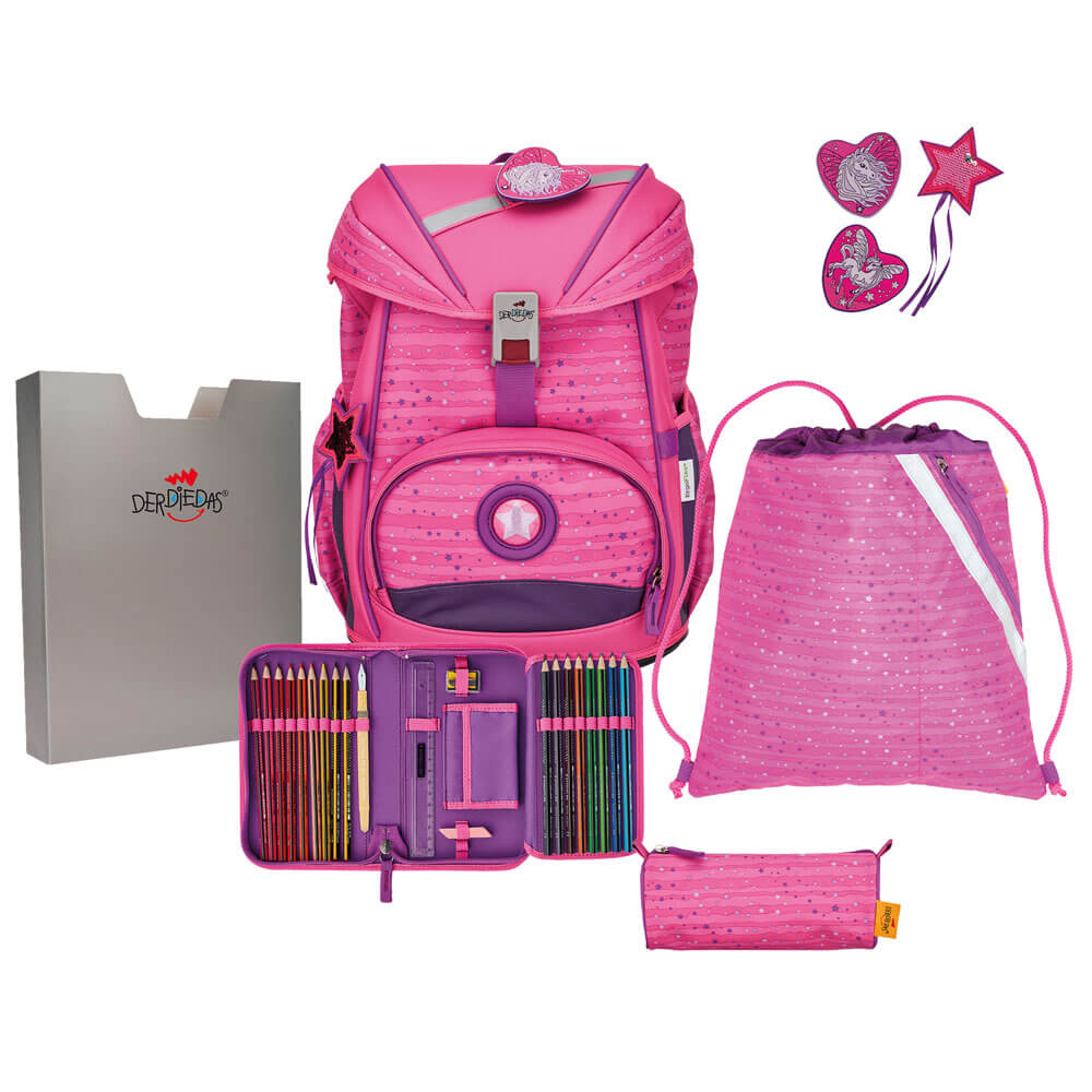derdiedas-schulrucksack-ergoflex-pretty-unicorn-set-5tlg