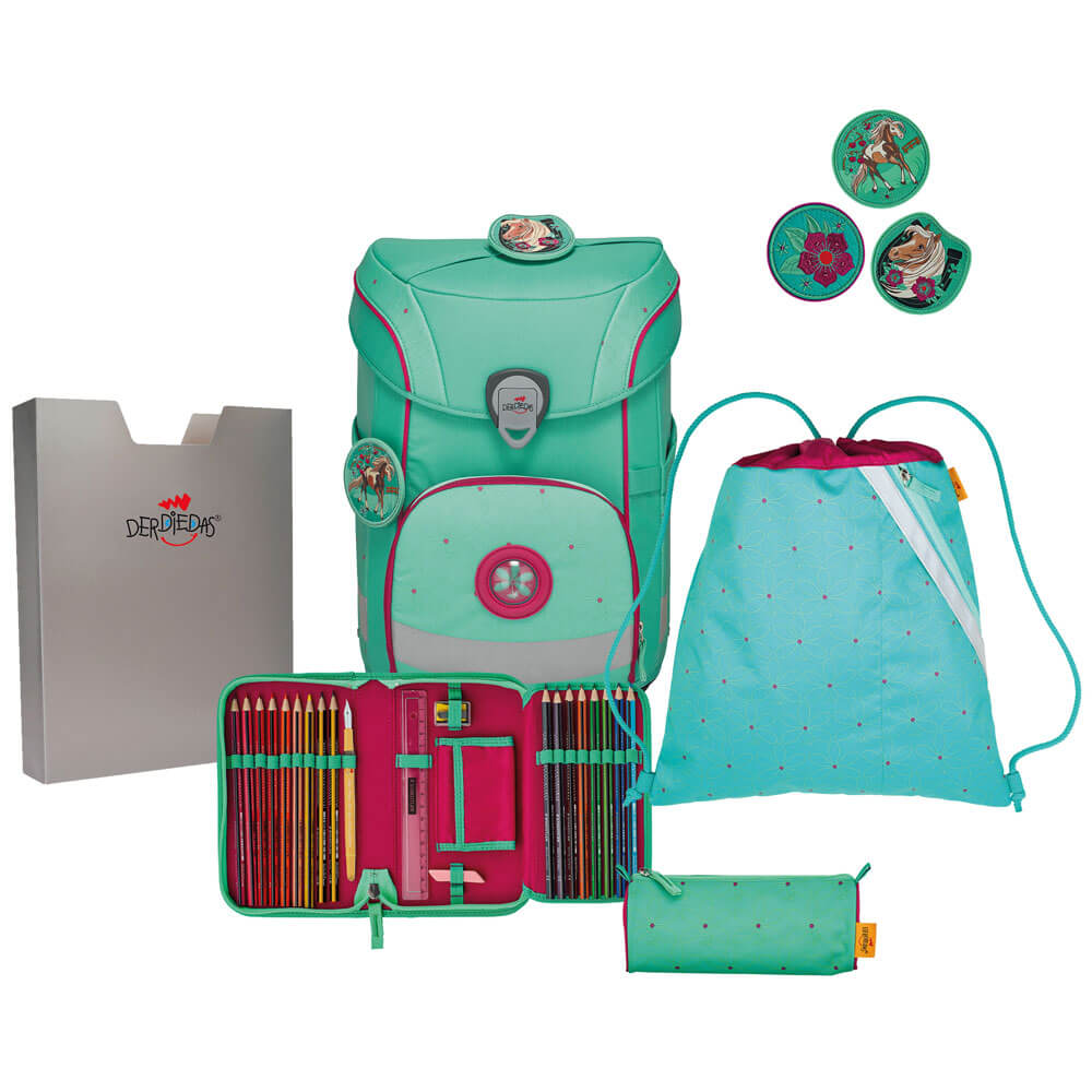 DerDieDas-Easy-Schulranzen-Peppermint-Pony-5tlg derdiedas-schulranzen-ergoflex-easy-peppermint-pony-set-5tlg