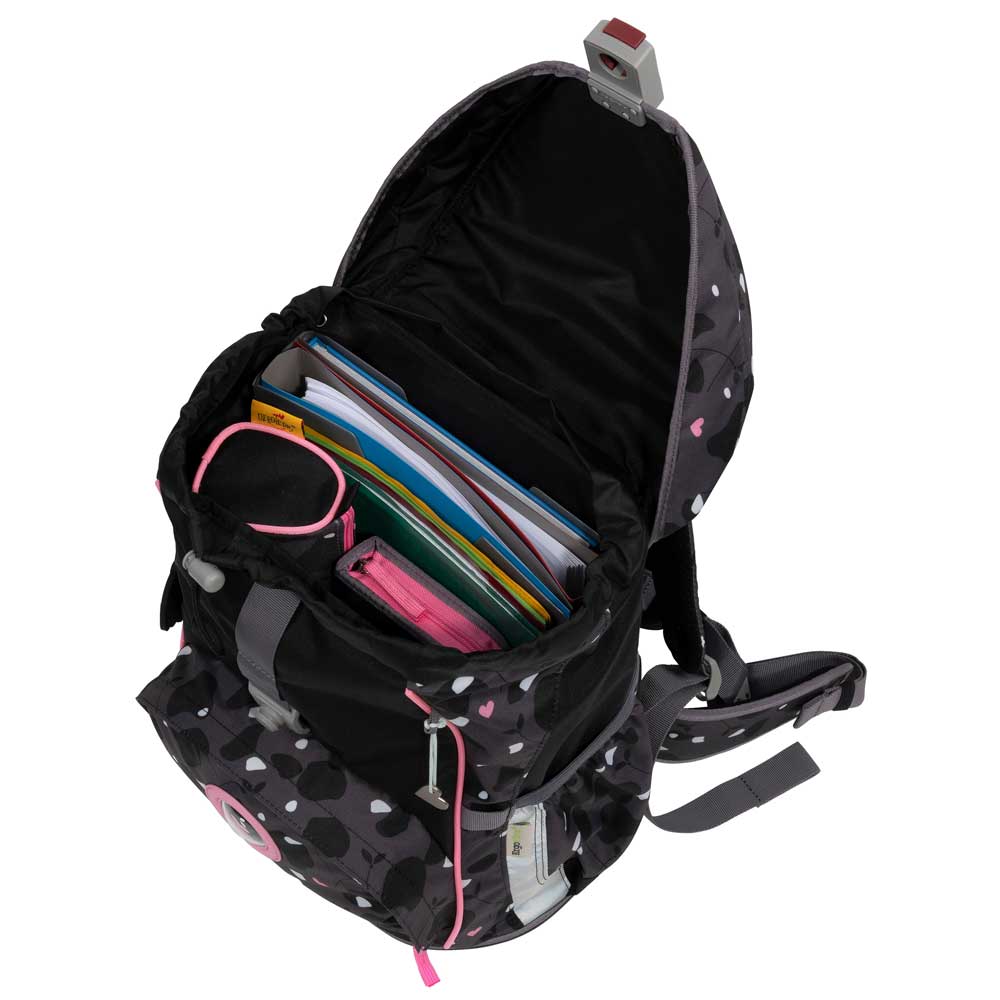 DerDieDas Schulranzen Ergoflex Buttons Pink Panda 5 tlg.