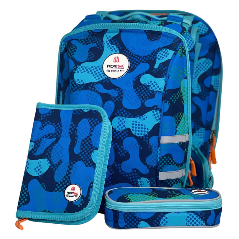 Frontbag-CamouBlue-1 Frontbag Schulranzen Camou Blue 3 tlg.