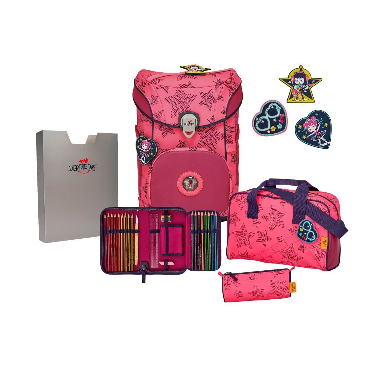 derdiedas-ergoflex-easy-neon-star-schulranzen-set derdiedas-ergoflex-easy-neon-star-schulranzen-set