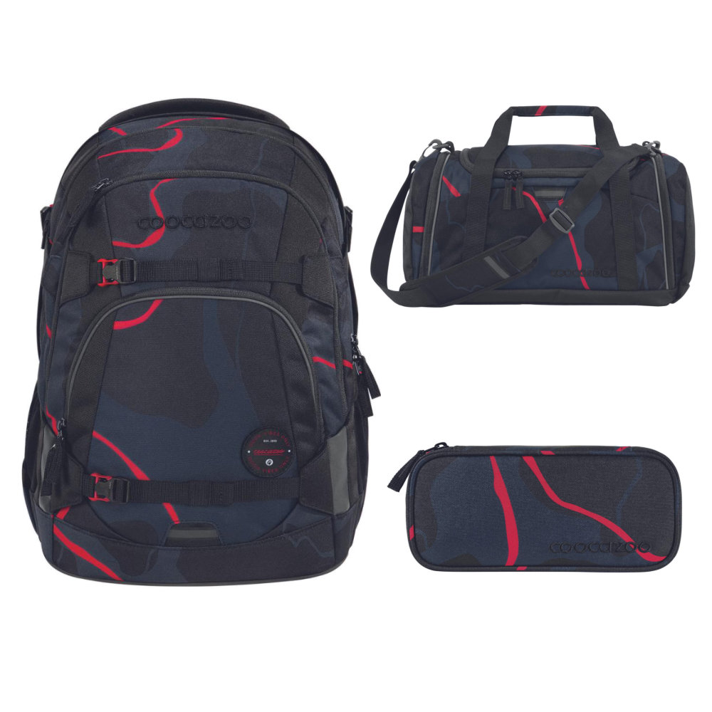coocazoo-lava-lines-mate-schulrucksack-set-3tlg coocazoo-schulrucksack-set-mate-lava-lines-3tlg