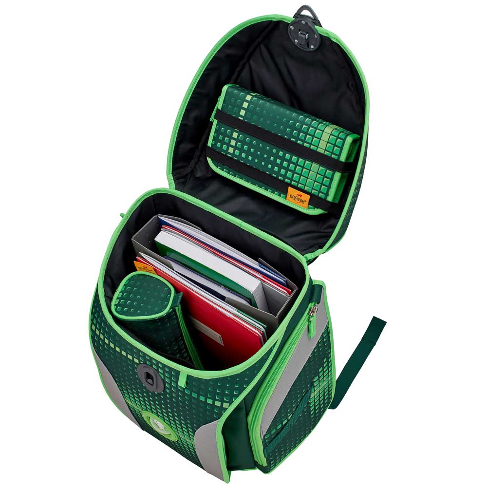 DerDieDas Schulrucksack Ergoflex Max Soccer Green 5 tlg.