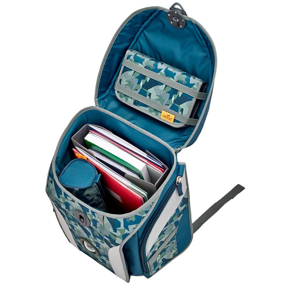 DerDieDas-Schulrucksack-Ergoflex-Max-Monster-Truck-Deckel-offen DerDieDas Schulrucksack Ergoflex Max Monster Truck 5 tlg.