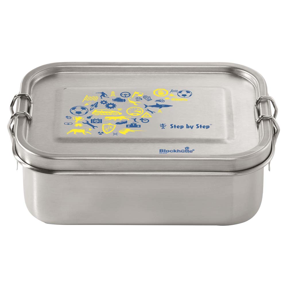 Step by Step Edelstahl Lunchbox Essbox Blue & Yellow