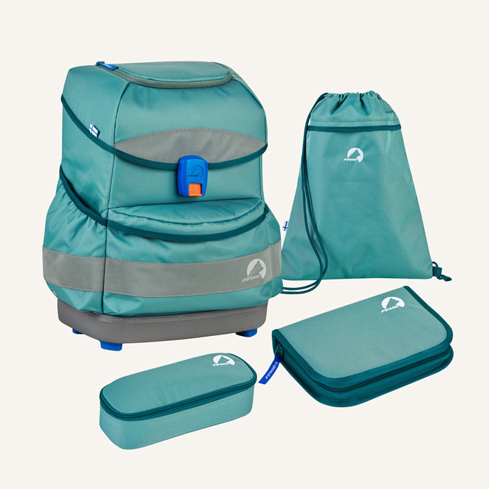 finkid schulranzen set buddy 4tlg trellis deep teal