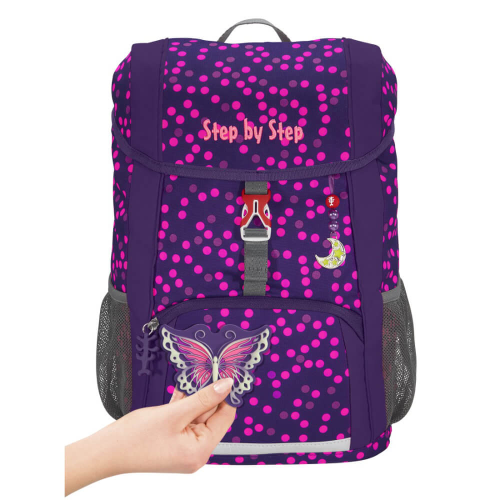 Step-by-Step-Rucksack-Butterfly-Night-mit-Magnet Step by Step KID SHINE Rucksack Butterfly Night Ina 3 tlg.