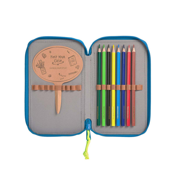 Lässig 3-Fach Federtasche Unique blue