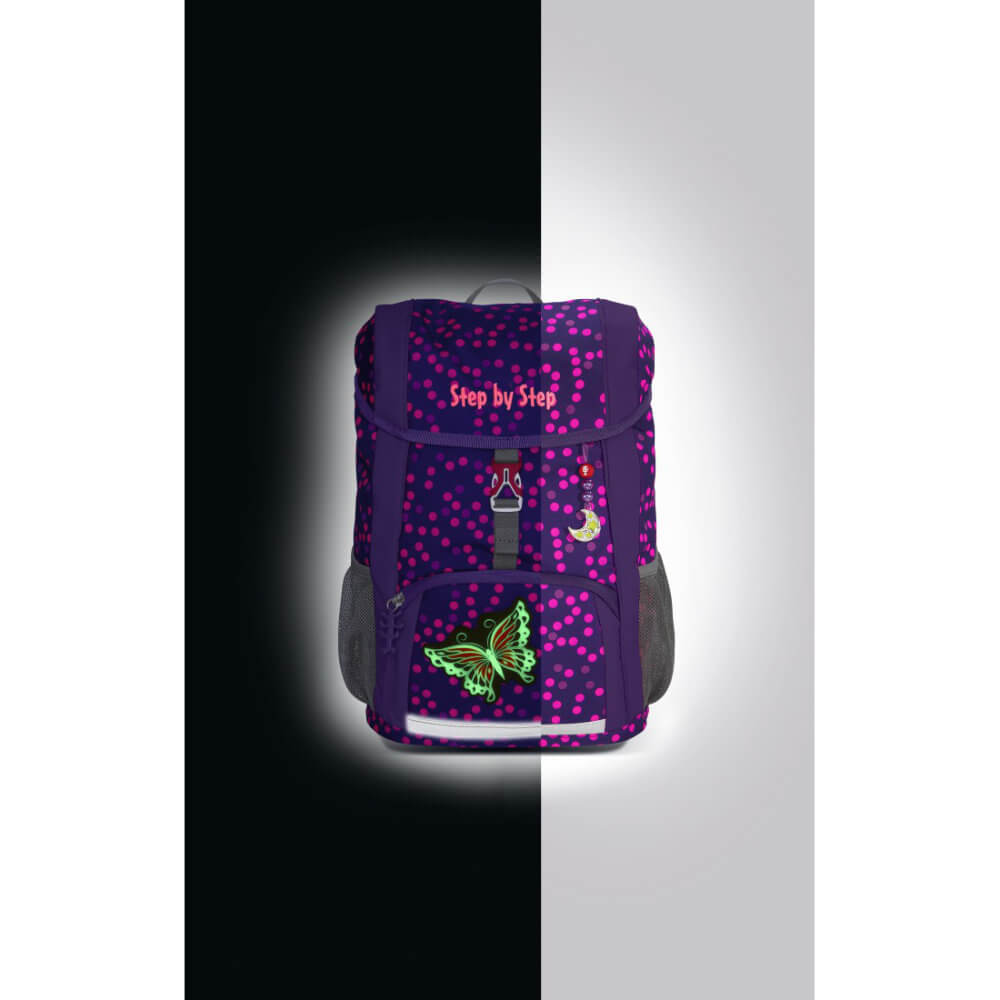 Step-by-Step-Rucksack-Butterfly-Night-reflektiert Step by Step KID SHINE Rucksack Butterfly Night Ina 3 tlg.
